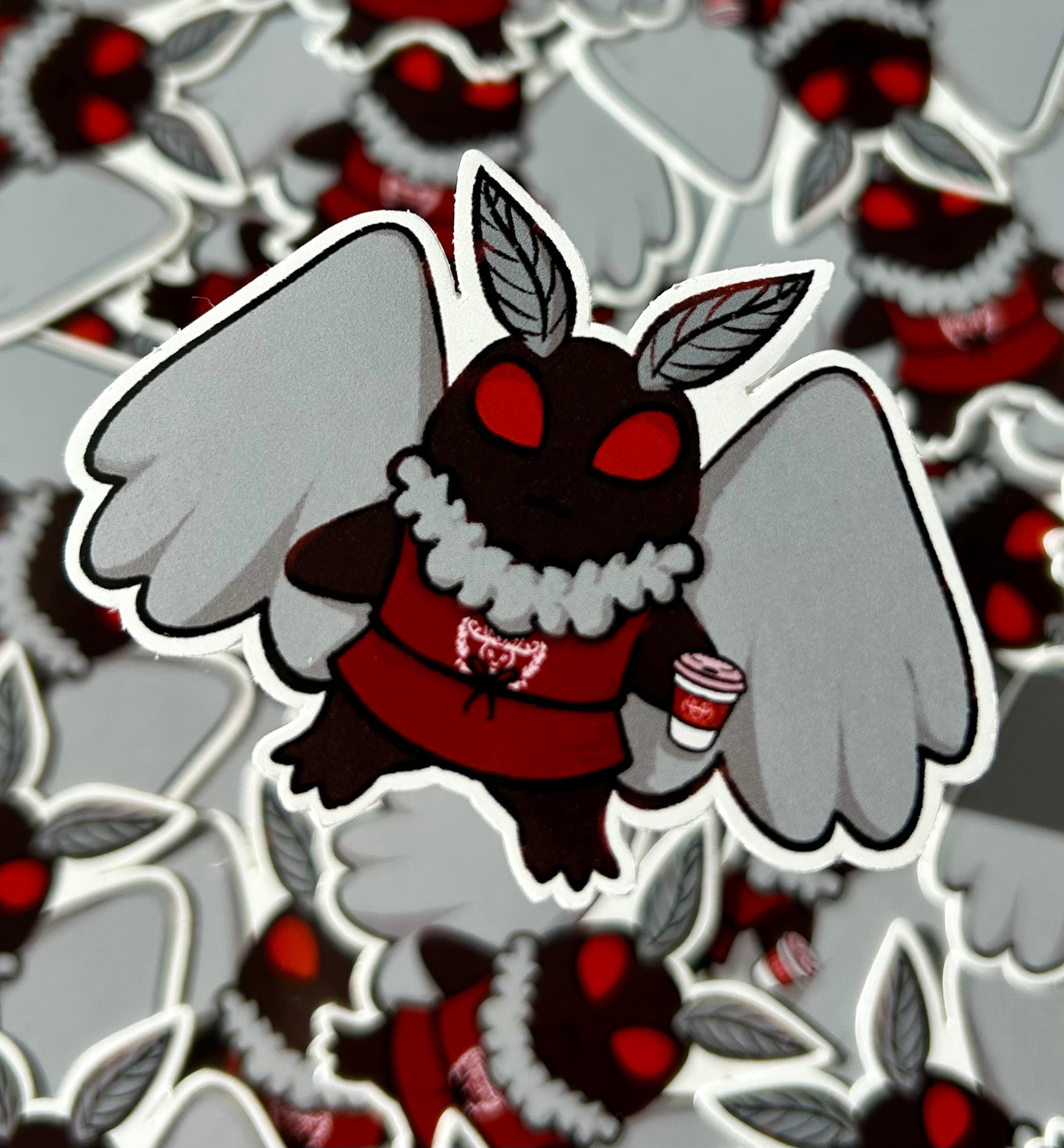 Mothman Barista Vinyl Glossy Sticker – Chaotic Crafts Co.