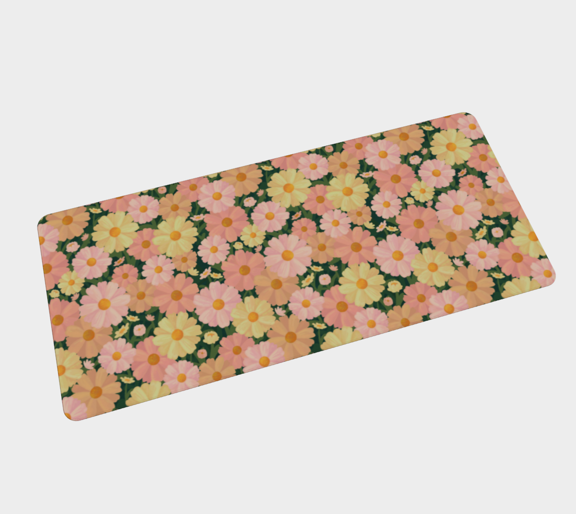 Pink Lazy Daisies Desk Mat - POD