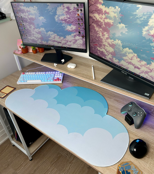 Blue Skies Water-Resistant Cloud Desk Mat