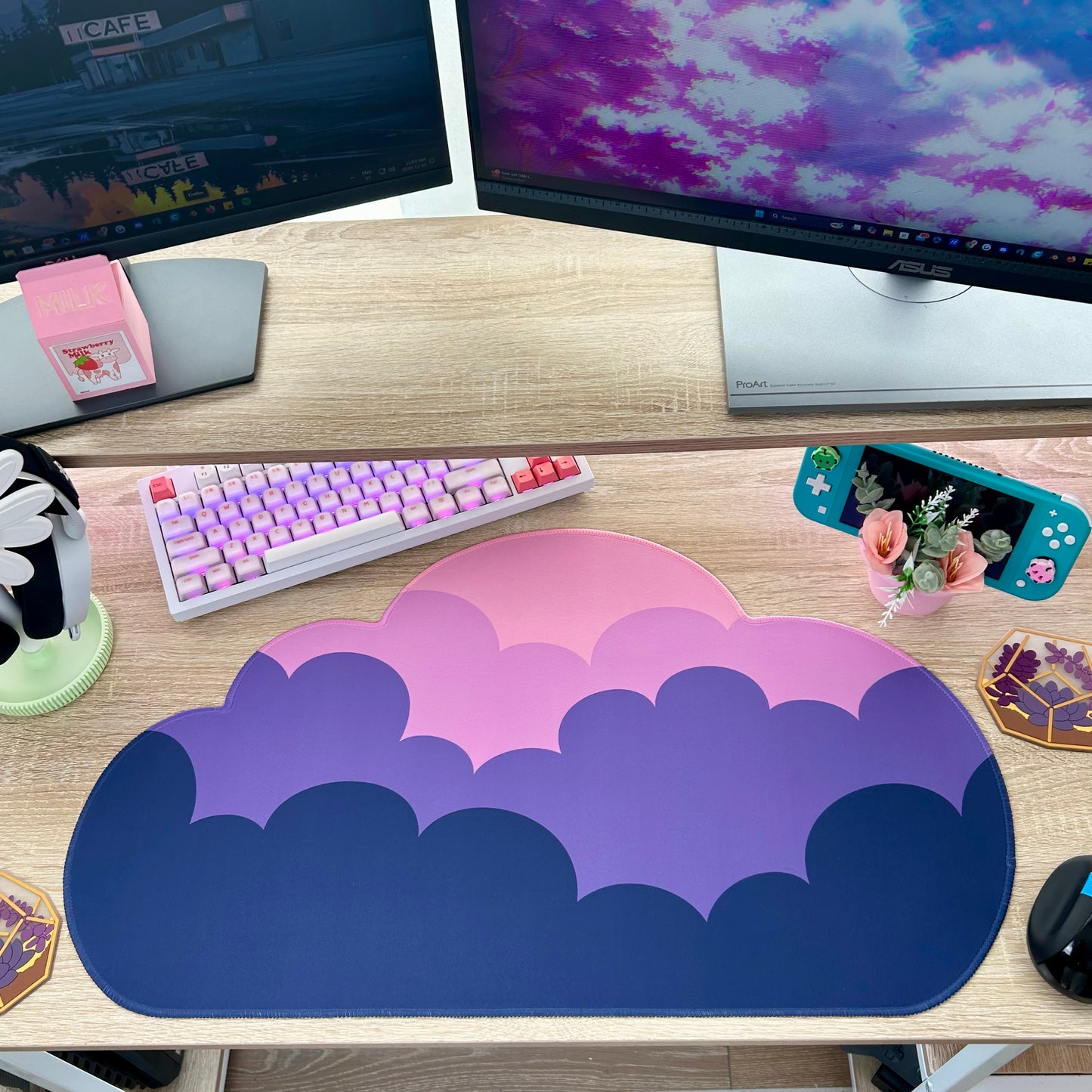 Mini Twilight Water-Resistant Cloud Deskmat