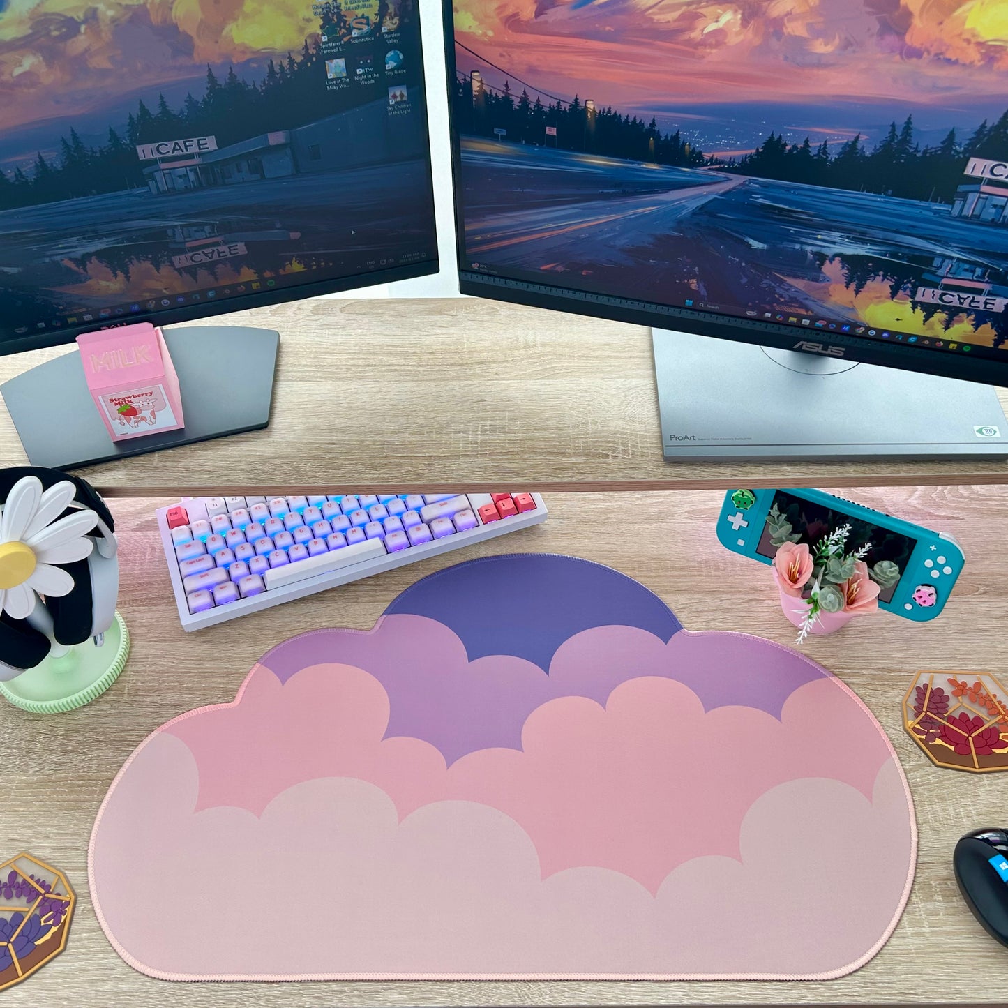 Mini Sunset Water-Resistant Cloud Deskmat