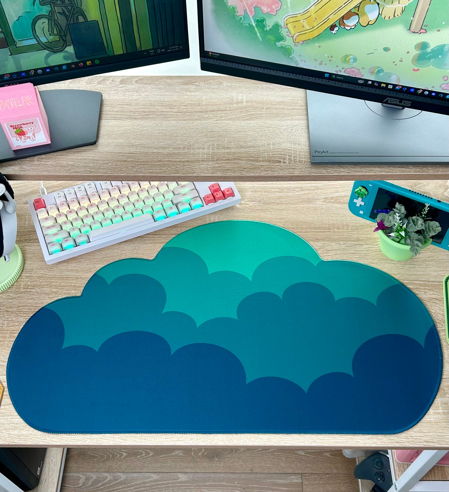Mini Hurricane Water-Resistant Cloud Deskmat