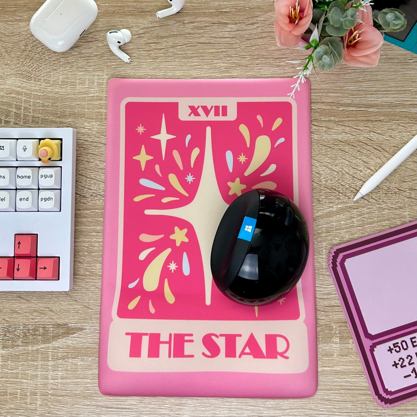The Star Tarot Card Pink Ergonomic 3D Mousepad