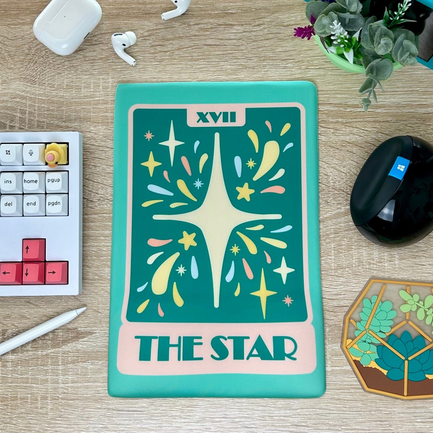 The Star Tarot Card Green Ergonomic 3D Mousepad