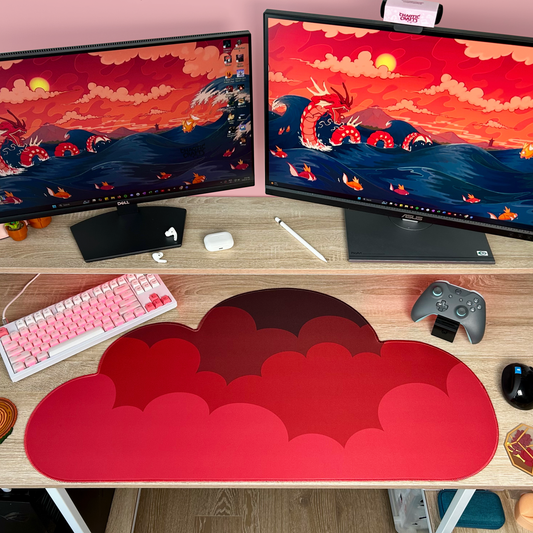 Sailors Warning Water-Resistant Cloud Desk Mat