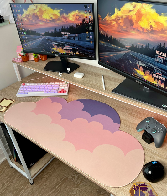 Sunset Water-Resistant Cloud Desk Mat