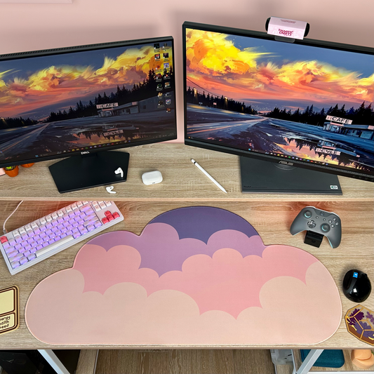 Sunset Water-Resistant Cloud Desk Mat