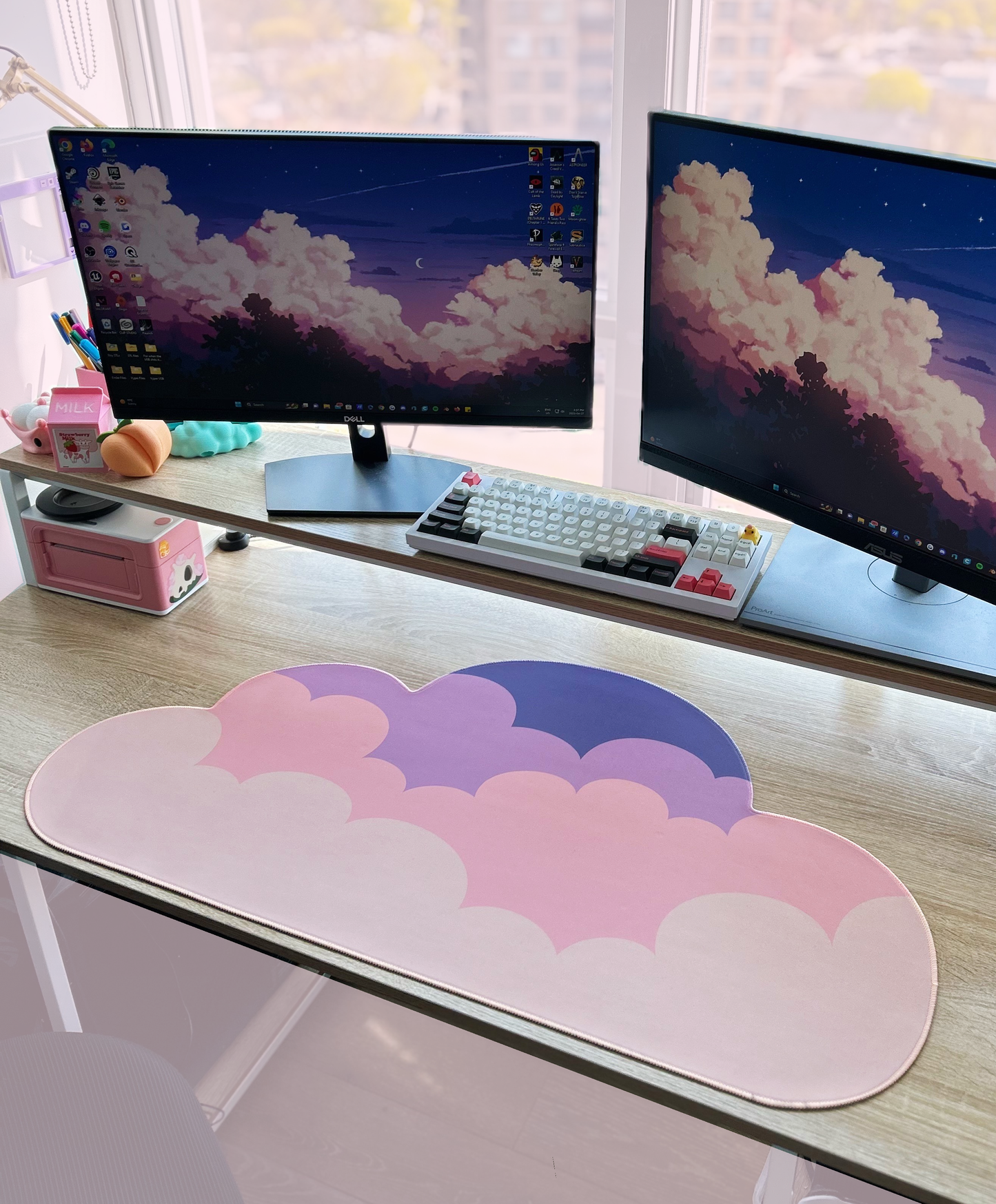 Sunset Water-Resistant Cloud Desk Mat