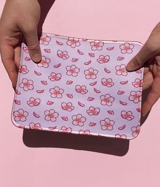 Pink Pixel Cherry Blossom Sakura Mouse Pad Mat