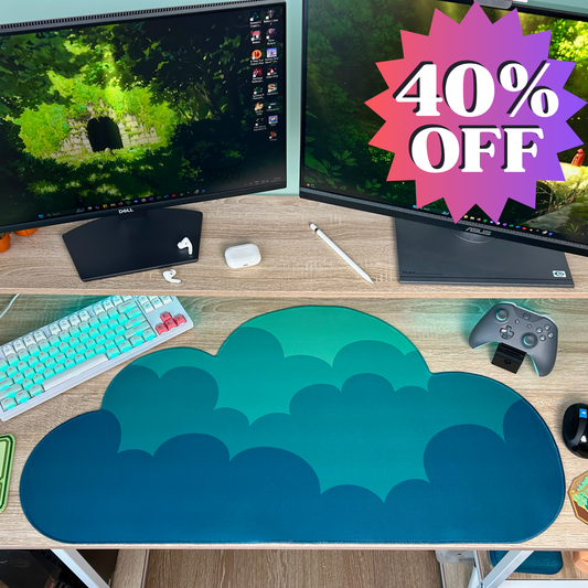 Hurricane Water-Resistant Cloud Desk Mat