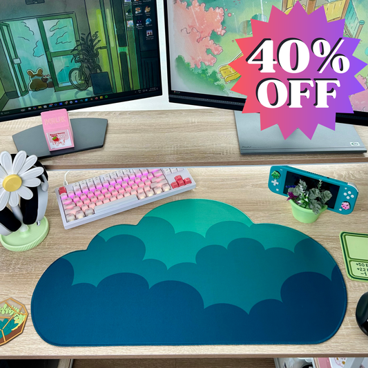 Mini Hurricane Water-Resistant Cloud Deskmat