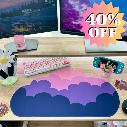 Mini Twilight Water-Resistant Cloud Deskmat