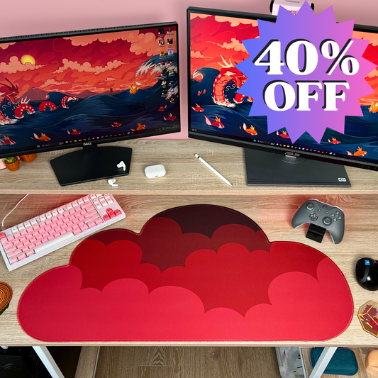 Sailors Warning Water-Resistant Cloud Desk Mat