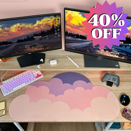 Sunset Water-Resistant Cloud Desk Mat