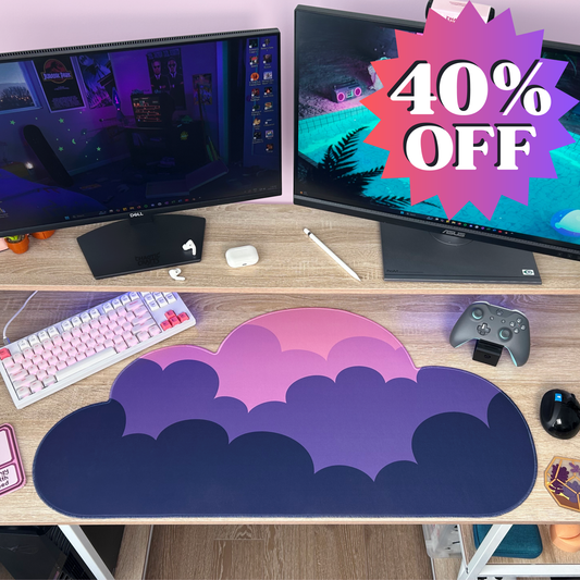 Twilight Water-Resistant Cloud Desk Mat