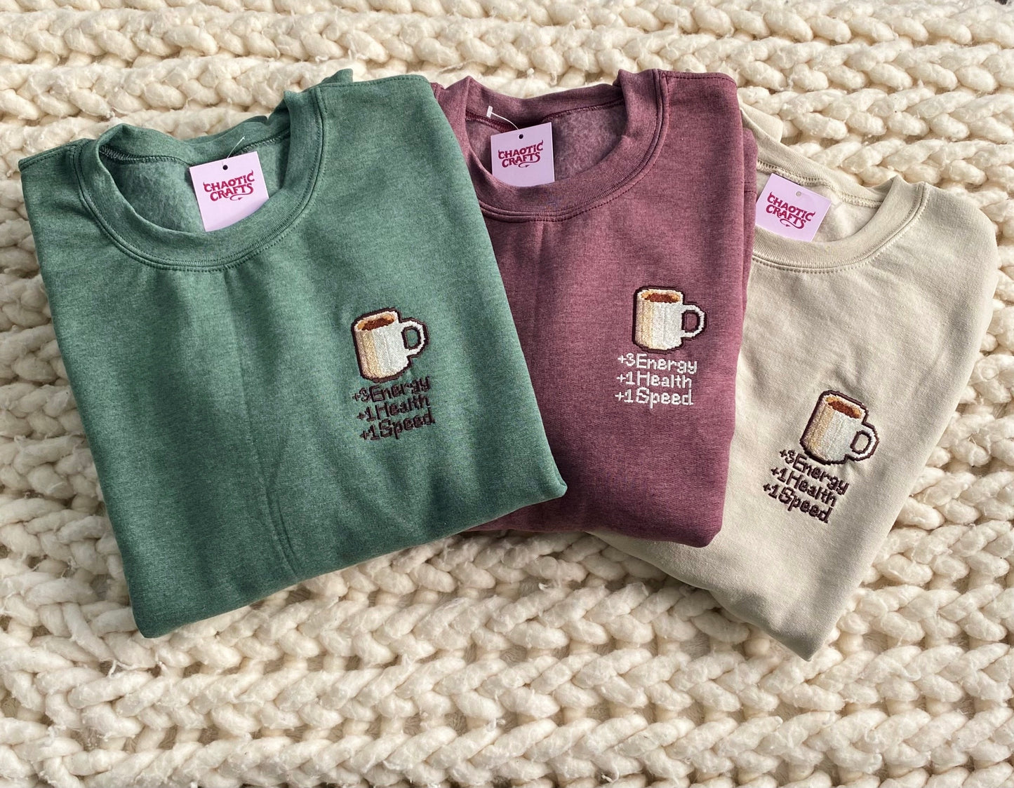 Coffee Stats Crewneck Sweaters