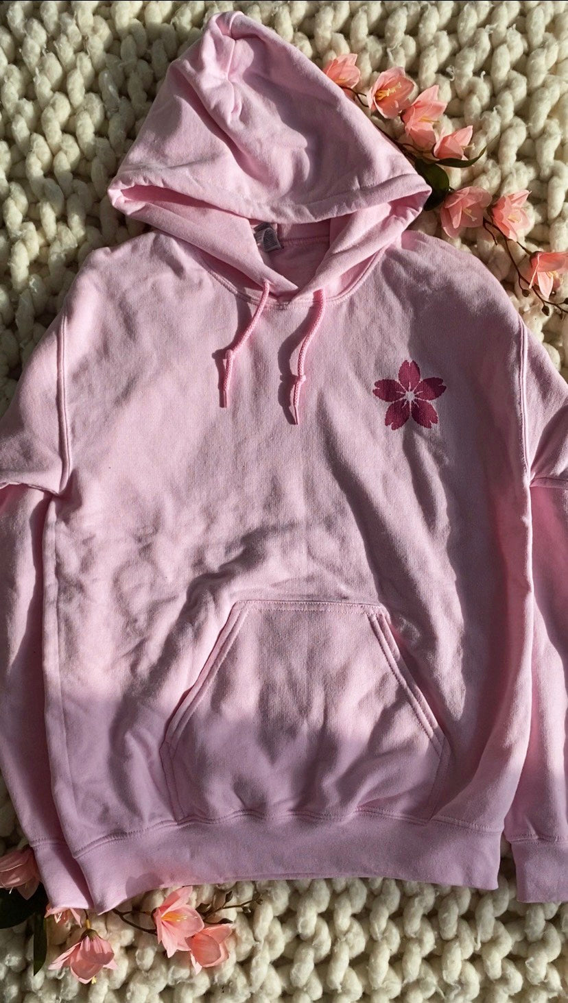 Cherry Blossom Sakura Pixel Hoodie Sweater