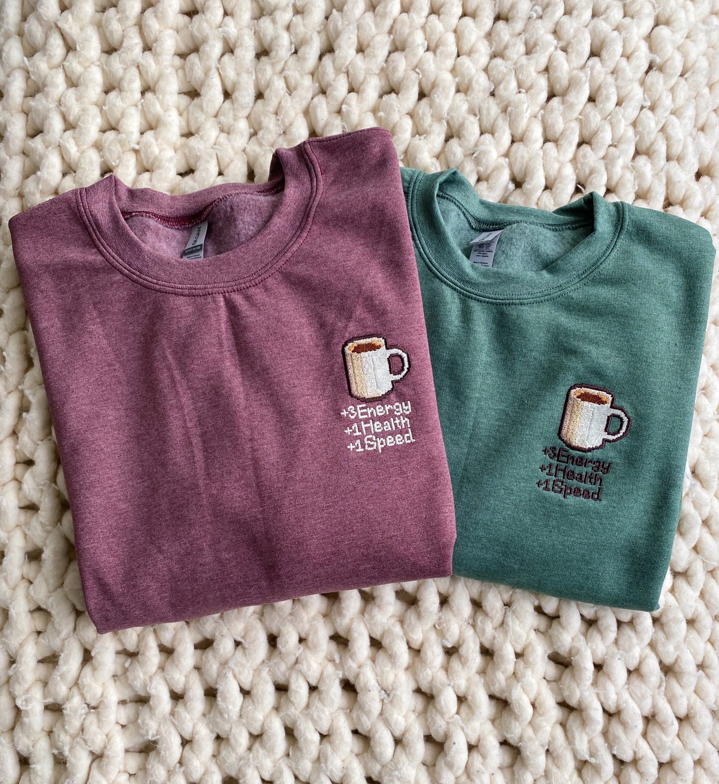 Coffee Stats Crewneck Sweaters